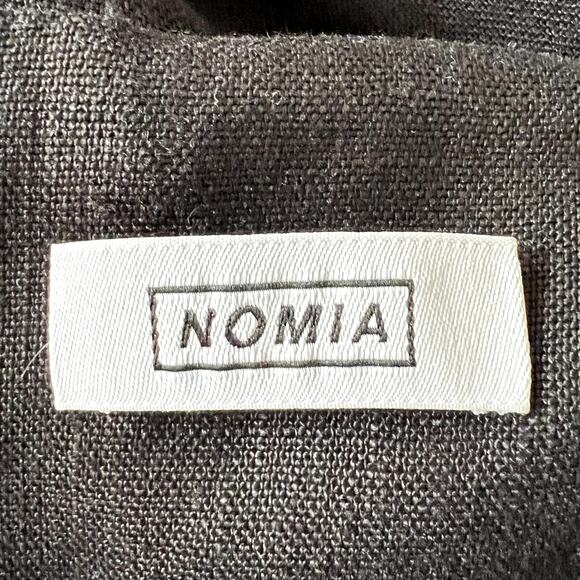 Nomia Linen Minimalist Wide Leg Jumpsuit Black Size 4 Lagenlook Quiet Luxury - Picture 6 of 10